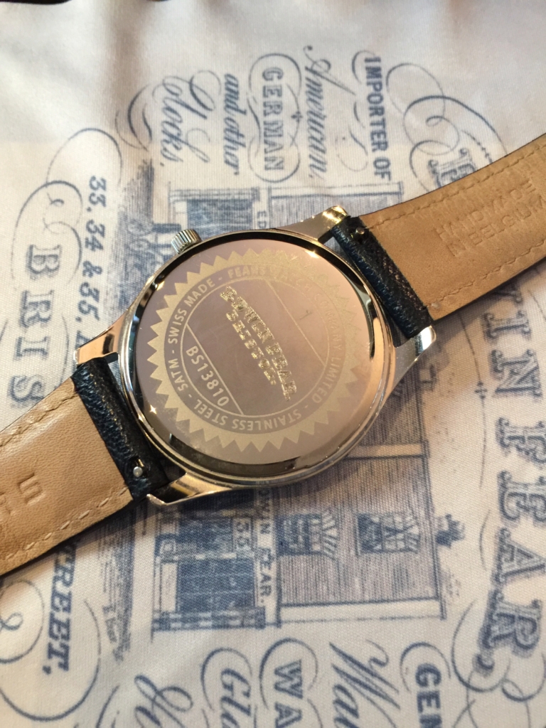 Nicholas Bowman-Scargill wears 'Fears No.1' Redcliff watch, engraved  with original logo