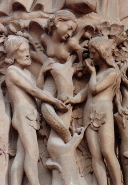 A temptation scene from Notre Dame Cathedral