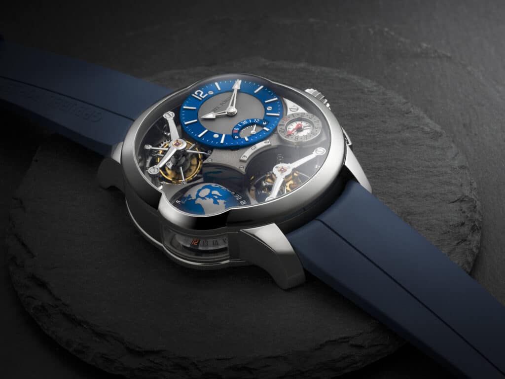 Greubel Forsey’s Striking Blue GMT Quadruple Tourbillon